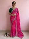 Jk 376 Soft Prism Lehriya Printed With Beads Work Saree
